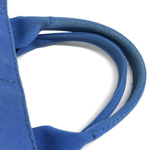 PRADA Canapa L Hand Bag Tote Bag Canvas blue/White - Picture 4 of 14